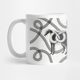 Tasty sighthound ink drawing design Mug